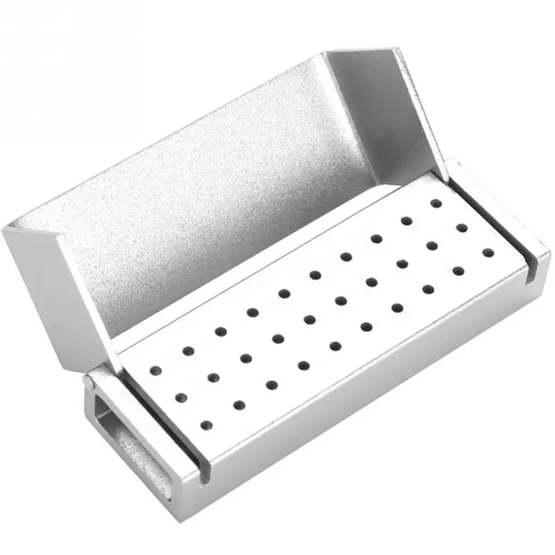 30 отверстий алюминиевая коробка для дезинфекции чехол Стоматологическая Бора боры блок стенд лабораторное оборудование Автоклавный стоматологический инструмент - Цвет: silver