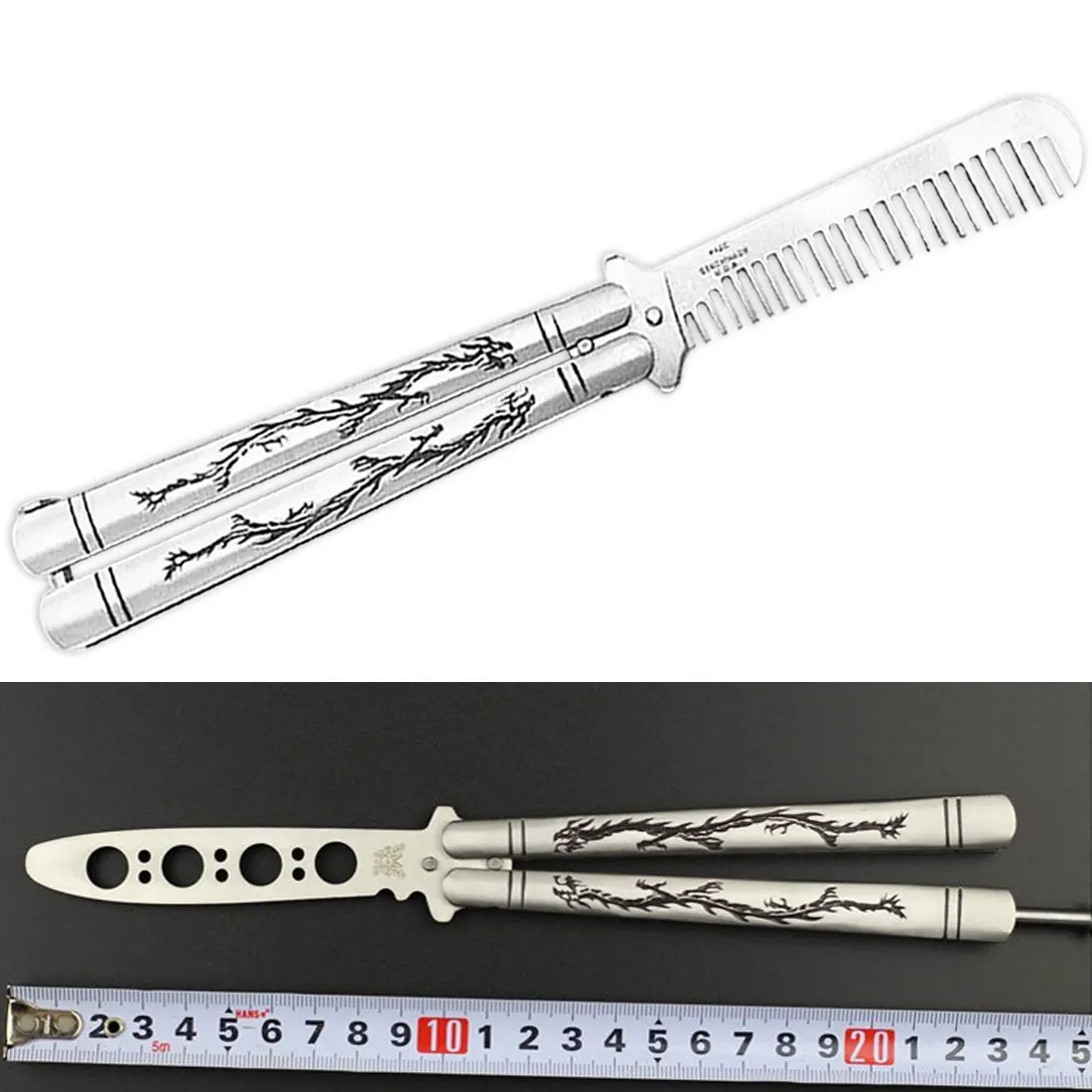 Тренировочный складной нож Balisong из нержавеющей стали с титановым покрытием и