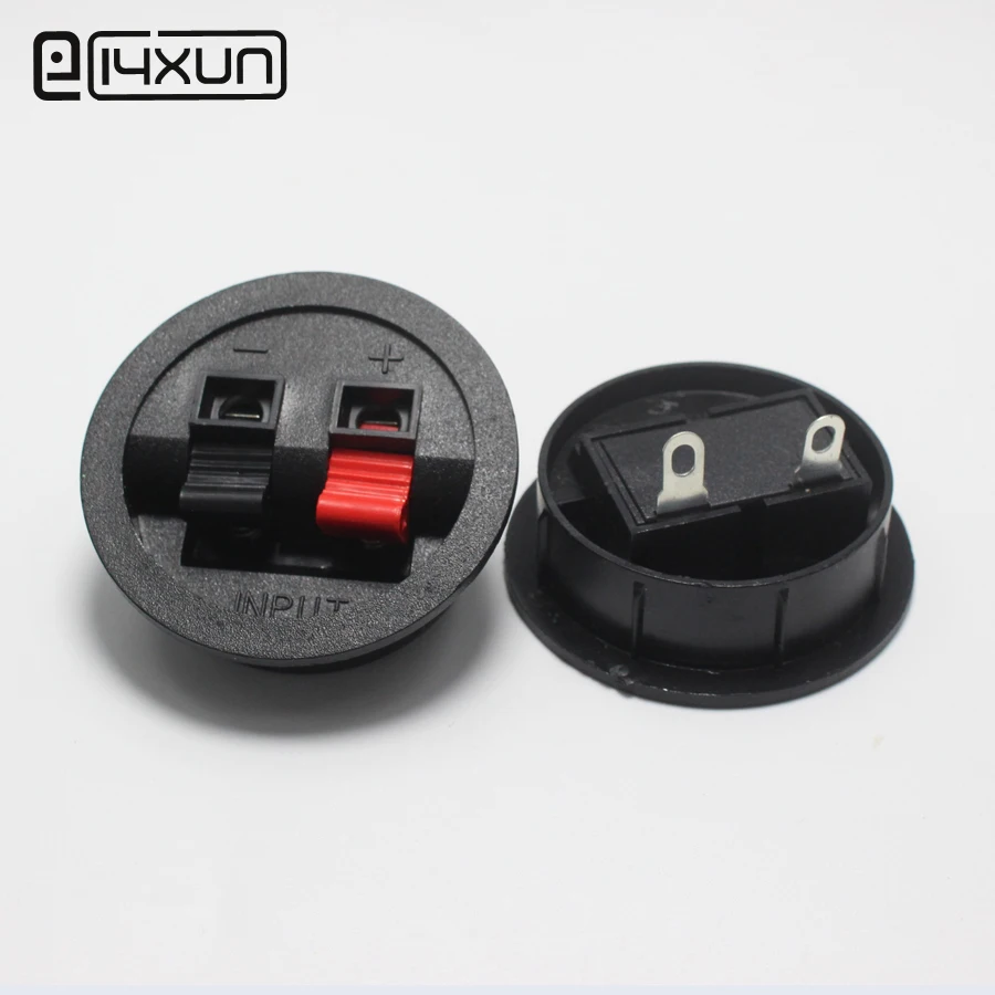 

2pcs 2Pin Circular Stereo Speaker Terminal Red + Black Junction Box Terminals WP2-9 Audio Clip Connector