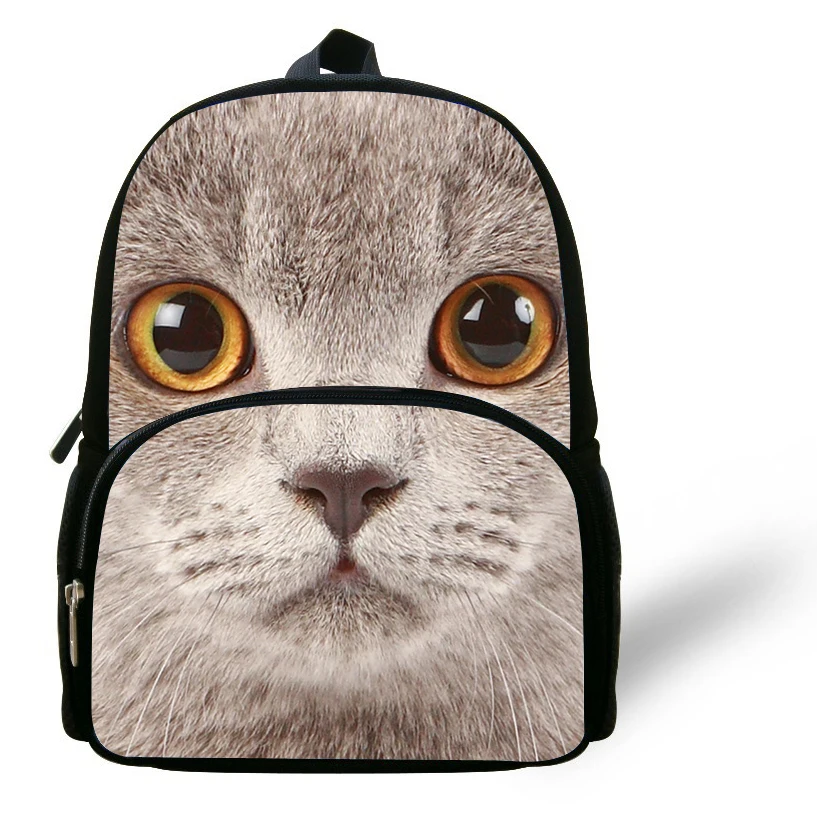 

Fashion 12-inch Cat Bag Children Backpack Animal Prints Kids School Bags For Teenage Girls And Boys Womens Casual Daypack