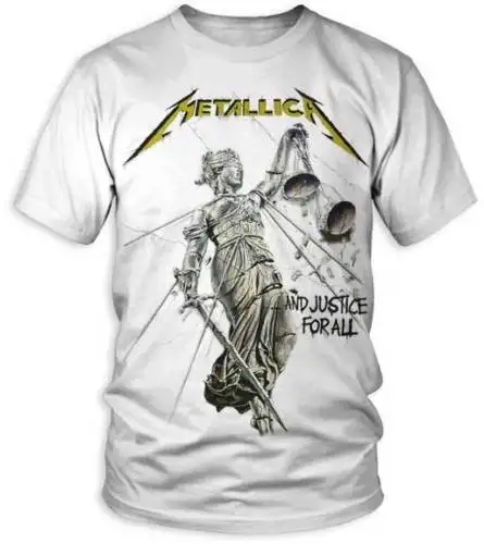 Metallica - And Justice For All - White T-shirt - Small - - Thrash Metal Men's T-shirt 2018 Newest - AliExpress
