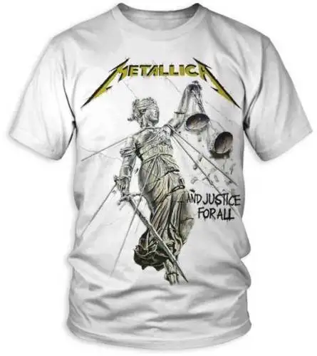 camiseta metallica blanca