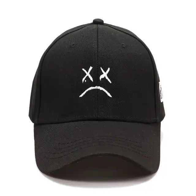 Lil Peep Dad Hat Embroidery 100 Cotton Baseball Cap Sad Face Hat