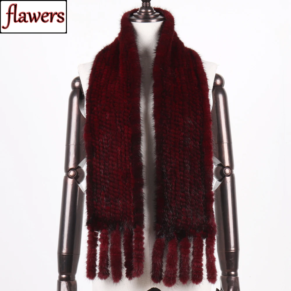 

2019 Winter Women Warm Real Mink Fur Scarf Girl Fashion Genuine Real Mink Fur Muffler 100% Natural Real Knitted Mink Fur Scarves