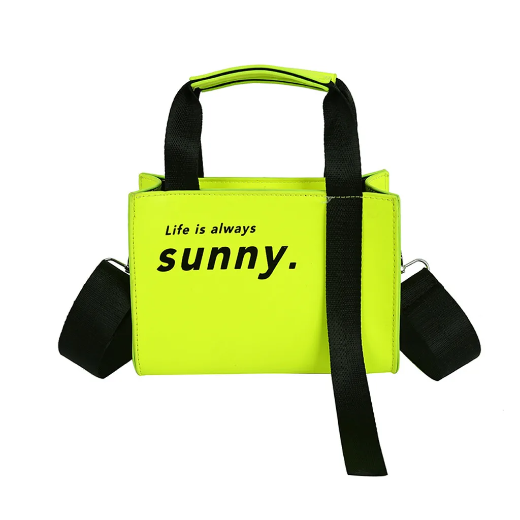 

MUQGEW Women's Fashion Fluorescence Color Bag Composite Bag Casual Bag Shoulder Bag Neon green handbag Sac à main vert fluo