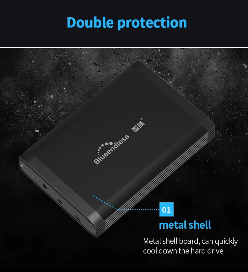 hdd ssd cases suit 3.5'' 2.5'' Type C  USB A usb 3.0 to sata hard disk caddy aluminum hard disc enclosure with 12V 2A AC power hdd case  (4)
