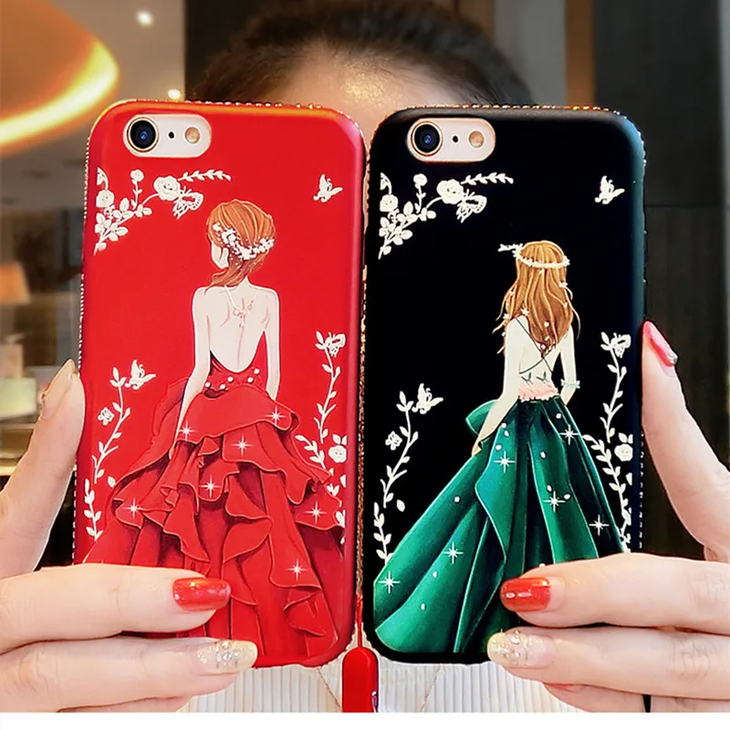 Phone Cases For iPhone Xs Max X Xr 7 6 8 6S Plus 5 5s Case Glitter Soft Silicone Color Diamond Bling Girl TPU Cover |