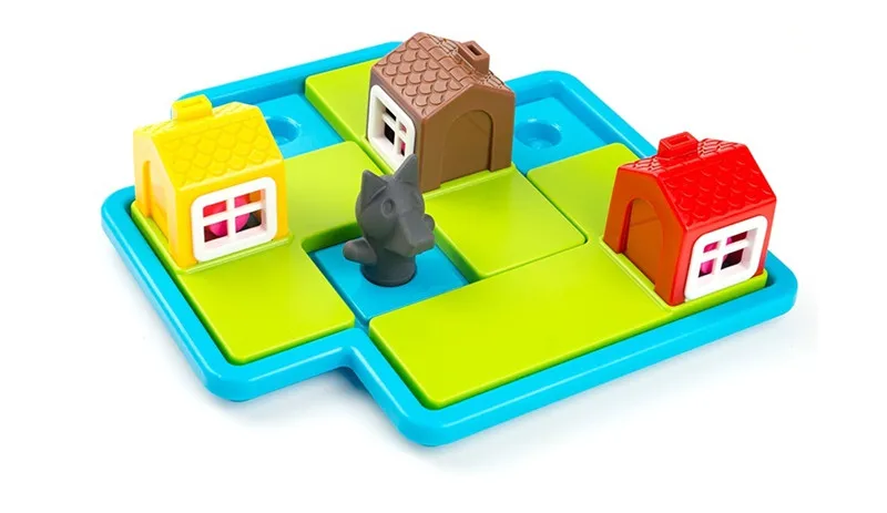 Jogos de Tabuleiro Desafio com Solução de Jogos Brinquedos de Treinamento para Crianças Criança Hide & Seek Inteligente Três Porquinhos 48 iq Oyuncak 11 tabuleiro três pequenos piggies 48 desafio com