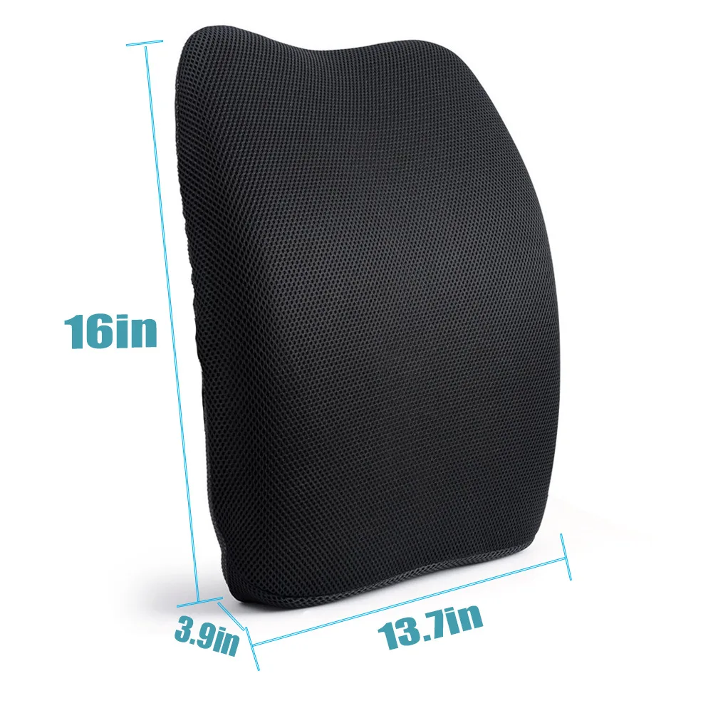 41*35*10 см пены памяти сиденье Подушка для автомобильного кресла сзади подушки Pad корсажный пояс копчик защиты ортопедические для поясничного заболевания - Цвет: black