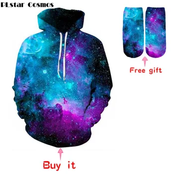 

PLstar Cosmos beautiful starry sky Hooded sweatshirt men / women long sleeve 3d sweatshirts Carnival