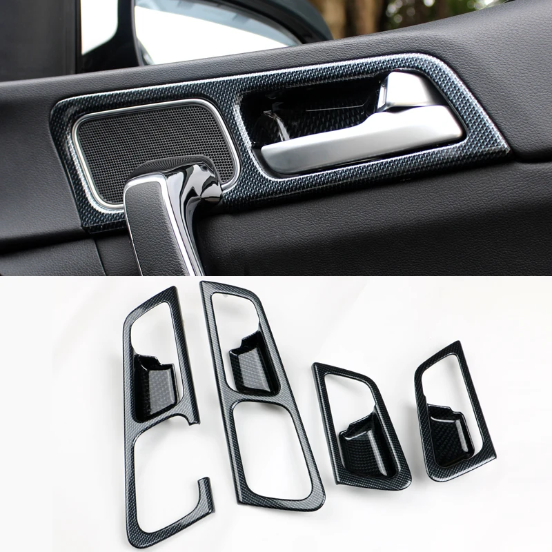 

For KIA Sportage QL 2016 2017 LHD Car Door Handle Bowl Frame Covers Carbon Fiber Trim Interior Mouldings Decoration Accessories