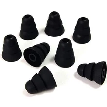 Тройной фланец шумоизоляция силиконовая подушка ушные бутон наконечники с 4 мм разъемом отверстие, подходит для большинства в ухо наушников также для монстра