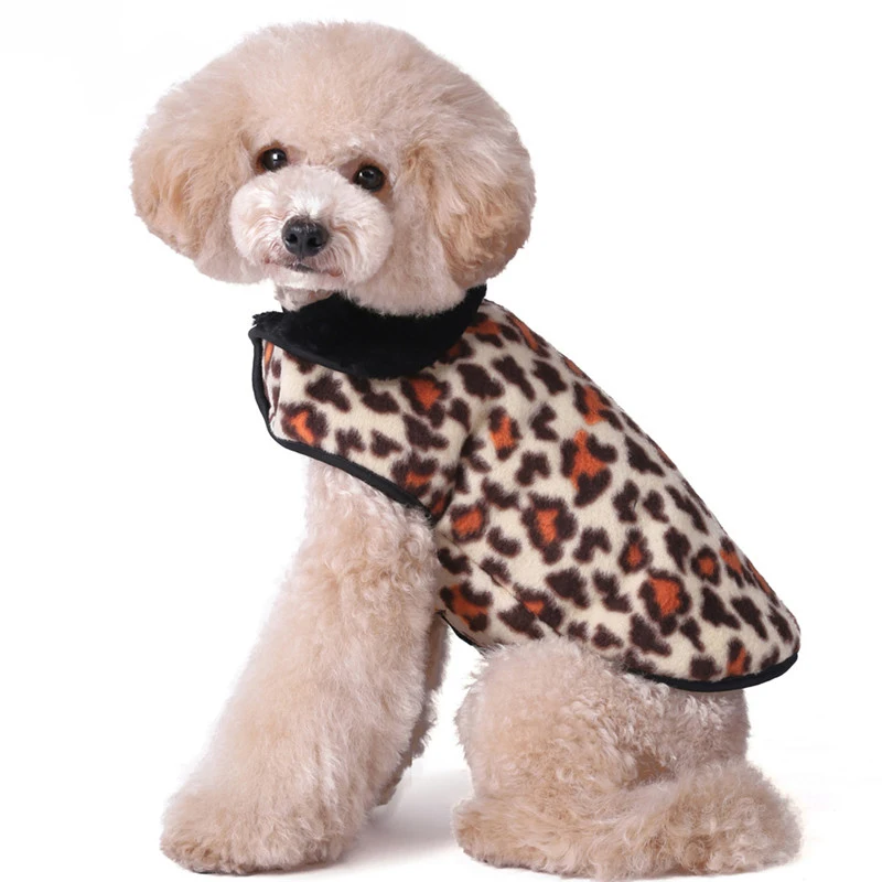 Великолепная флисовая одежда для собак КЭК супер мягкая теплая зимняя куртка для собак для маленьких собак модное леопардовое пальто для щенков одежда для чихуахуа