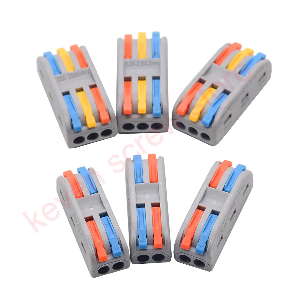 

1PCS New Color Safety Electrical Wiring Terminals Household Wire Butt Splitter Connector Clip Fast Insulation SPL-2 SPL-3