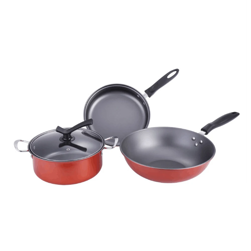 Negro 7PC antiadherente cerámica revestido de aluminio Cacerola Olla Freír Sartén Conjunto