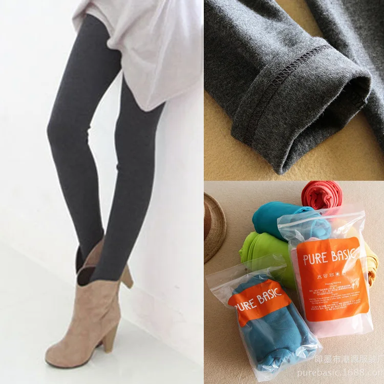 

Colorful Cotton Sanding Leggings Cotton Small Feet Stovepipe Nine Pants 5302