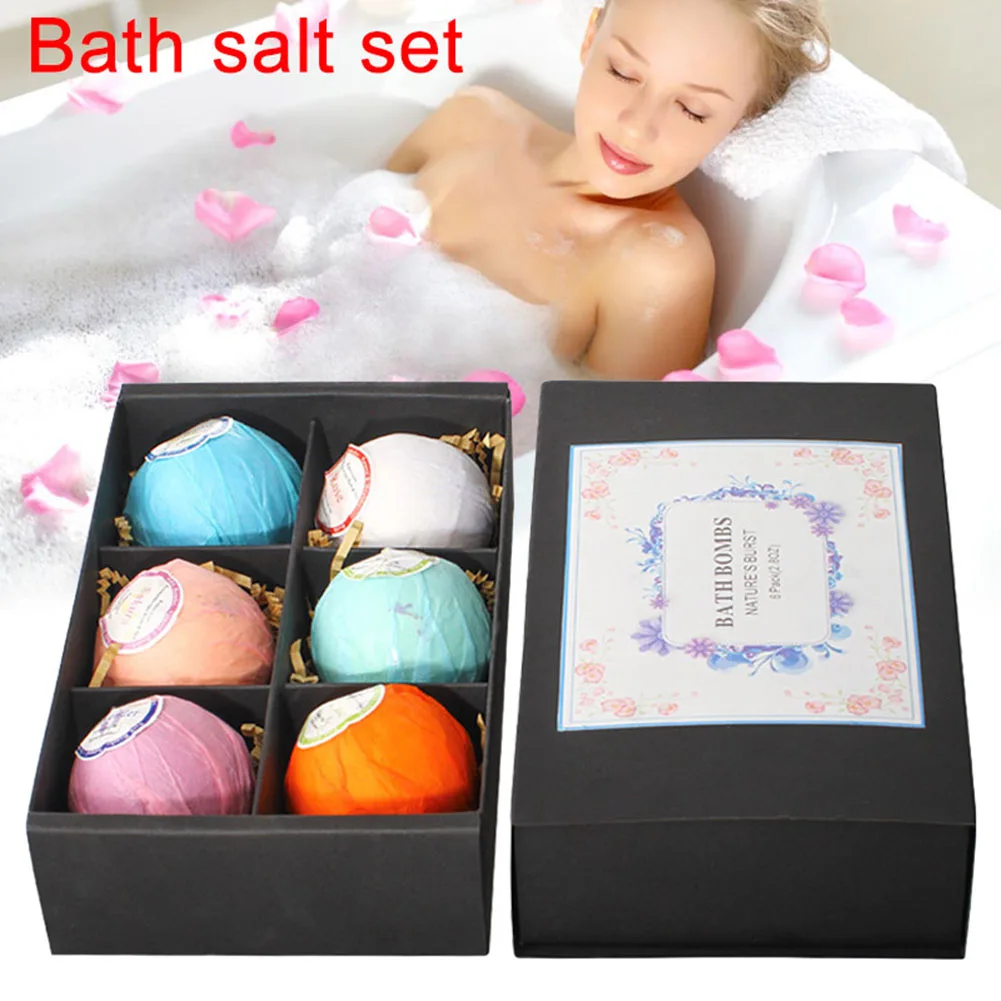 

6pcs Bath Salt Bombs Ball Soap Skin Care SPA Whitening Moisture Relaxation Gift SSwell