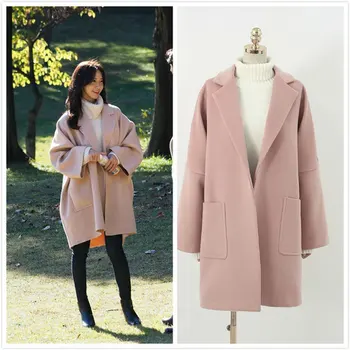 

2019 Autumn Winter Classic Simple Women Oversized look Coat Jackets Casual Overcoat casaco feminino Manteau femme Pink Parka