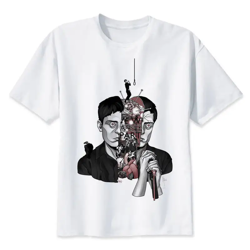 Подростковая натуральный хлопок печатных joy division футболка Для мужчин аниме топы