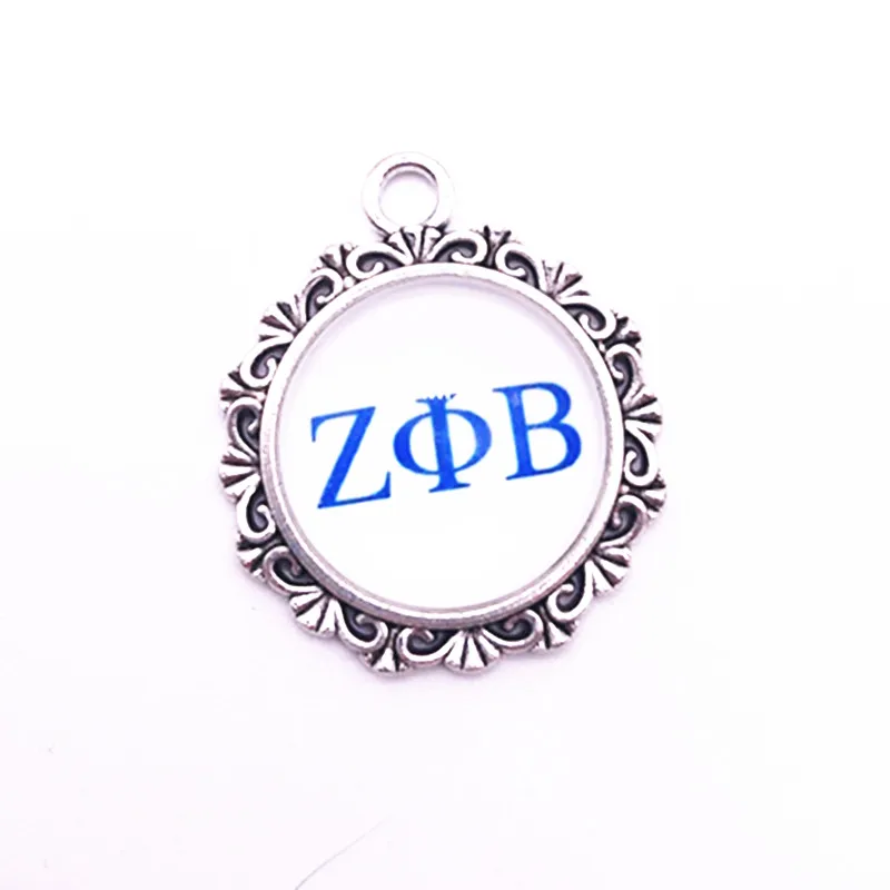 Стиль Лидер продаж zeta Phi Beta Sorority Charms медальон «сделай сам» браслет и ожерелье и брелок для изготовления ювелирных изделий 10 шт./партия