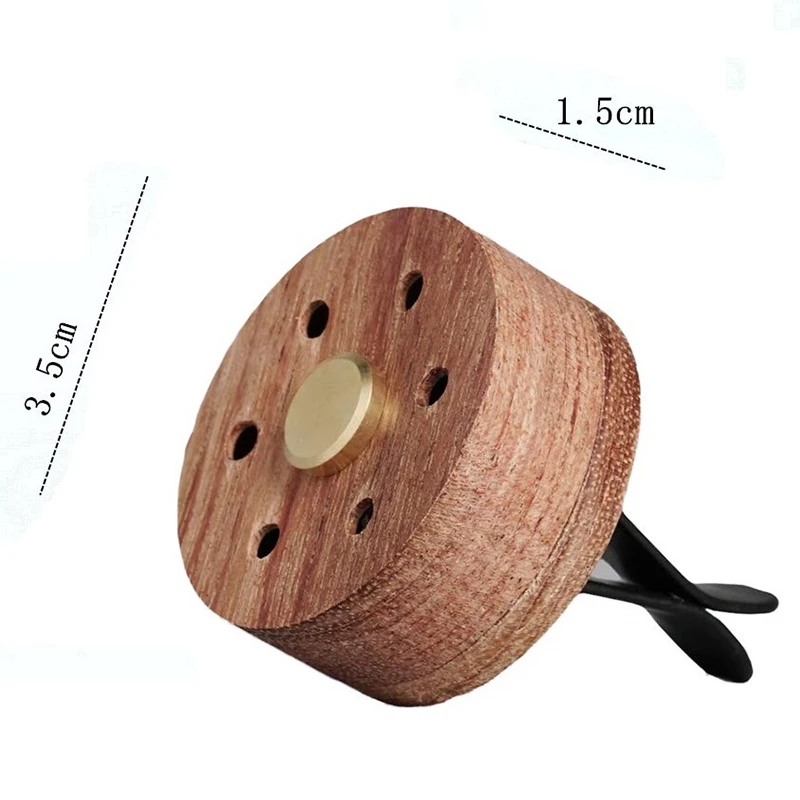 Essential Oil Diffuser For Car With Vent Clip, Wooden Stainless Steel Lava Stone Aromatherapy Diffuser Locket Mini Air Freshen