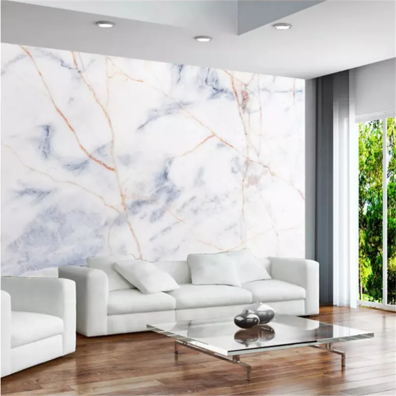 Пользовательские Современные Простые Papel де Parede 3D скандинавские джазовые белые мраморный МУРАЛ обои для гостиной обустройство дома настенные фрески