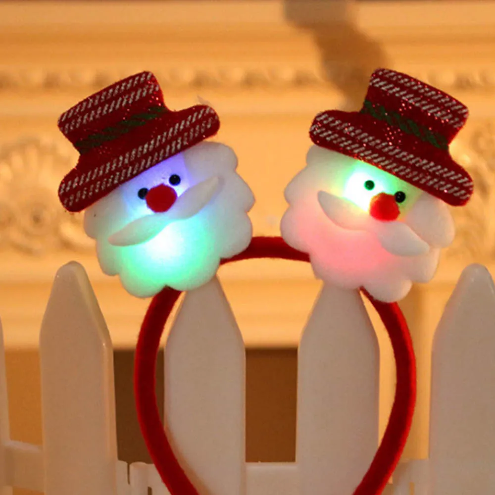 Светодиодный Рождественский головной убор для взрослых детей рождественские вечерние декоративные пряжки на голову рождественские украшения для дома