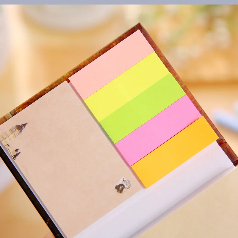 Шт. 1 шт. ретро Творческий мини Эйфелева башня memo pad Sticky Notes 4 цвета случайный Универсальный ежедневные заметки ежедневный план Блокнот