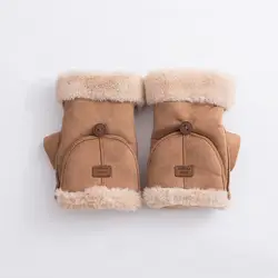 Новая зимняя женская теплая кашемировая пара, хит продаж, милые женские тапки, спортивные варежки, ручные зимние перчатки без пальцев
