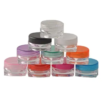 

5Pcs 5g/5ml Empty Square bottom Sample Jar Pot Vials Container Fit Makeup Cosmetic Face Cream Pigment Nail Art Glitter bead New