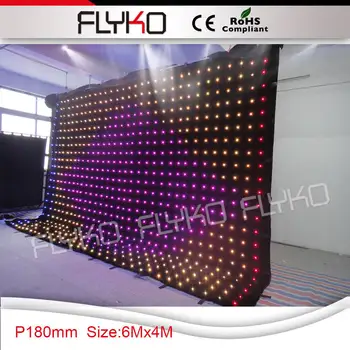 

portable led stage cloth P180 4x6m led stage curtain display