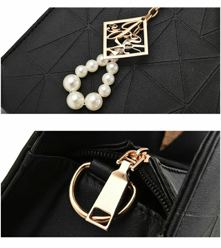 Women's Luxury Designer PU Leather Shell Tote Famous Brand Handbag for Women 2019 Lady Office Black White Crossbody Shoulder Bag (18)