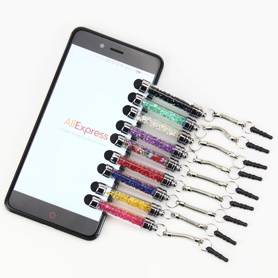 US $763.84 Good Quality Dust Plug Touch Pen Crystal Stylus Pen UltraSoft High Sensitive For Iphone IPad Mobile Phone 3000pcsLot