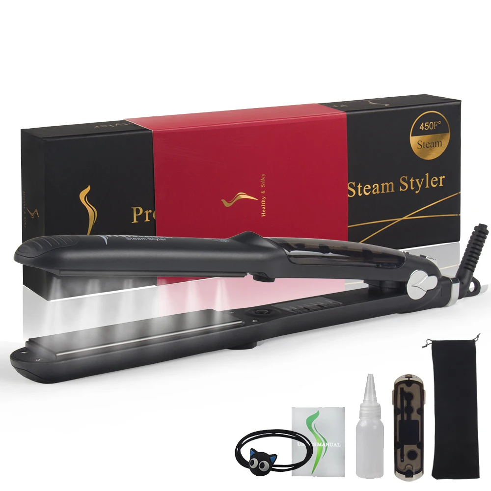 Calentamiento Rápido De Cerámica profesional Plancha De Pelo de Vapor|steam  hair straightener|hair straightenerhair steam straightener - AliExpress
