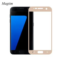 Premium 3D Full Cover Tempered Glass Screen Protector - Gold (For Samsung S7)
