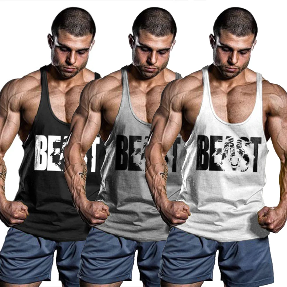 

OA Men BEAST MODE Tank Tops Outfits Gyms Sportswear Bodybuilding Tanks Workout Singlets Stringe