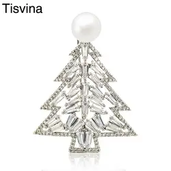 Tisvina 2018 новинка, модель высокого качества Рождественская елка жемчужина броши для женщин мужчин малыш брошь Костюмы pin Ювелирные изделия