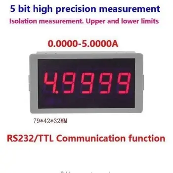 

high precision Multifunction DC Voltmeter 0-5.0000A Digital LED Voltage Meter RS232 Serial alarm signal Tester Built-in shunt