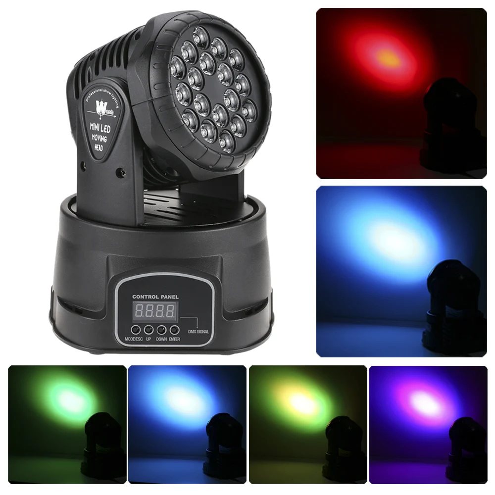 

Dj Rgb Color Mixer Stage Lighting Led 3/9 Channel Mini Moving Head Wash Effect Stage Lamp Dmx-512 Sound Activation Strobe Light