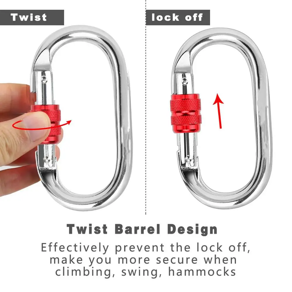 Carabiner Clips Heavy Duty 25KN/5600LB - 4.3" Large Caribiniers for Hammocks, Rigging, Gym, Yoga 3
