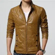 Mens Faux Leather Jackets Black Khaki Red Pu Coat Men Slim Motorcycle Biker Casual Jacket Men Brand Clothing Plus Size 5XL 6XL