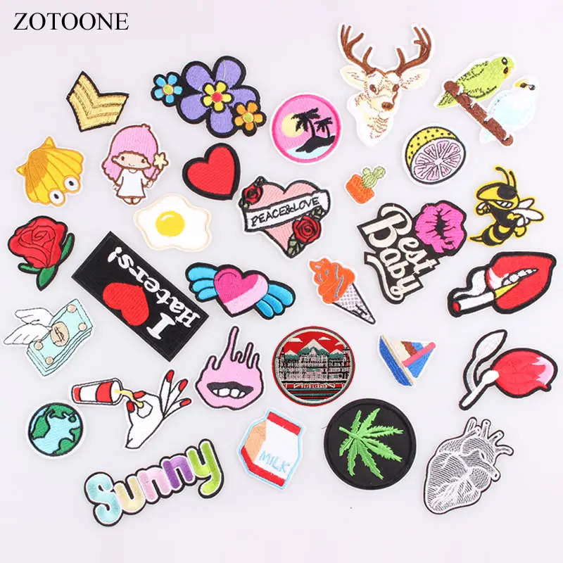 ZOTOONE цветок животное сердце буква пища мультфильм патч утюжок на бейдж патчи