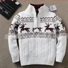 Новая одежда для мальчика зима осень свитер для новорожденного ребенка с рисунком мальчик девочка детский свитер с воротником «хомут» верхняя одежда для детей свитер с высоким плотно облегающим шею воротником