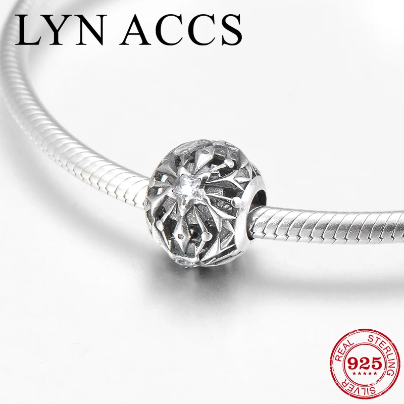

Like shining Fireworks pattern 925 Sterling Silver Sparkling CZ fine Metal Beads Fit Original Pandora Bracelet Jewelry making