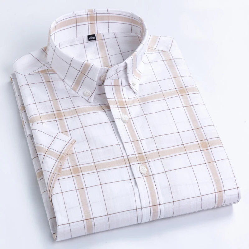 Casual short sleeved shirt short sleeved shirt MACROSEA men's casual shirts leisure design plaid 100% cotton short sleeve