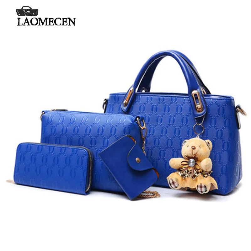 4 PCS font b Set b font New Famous Brand European And American Bear women Embossed