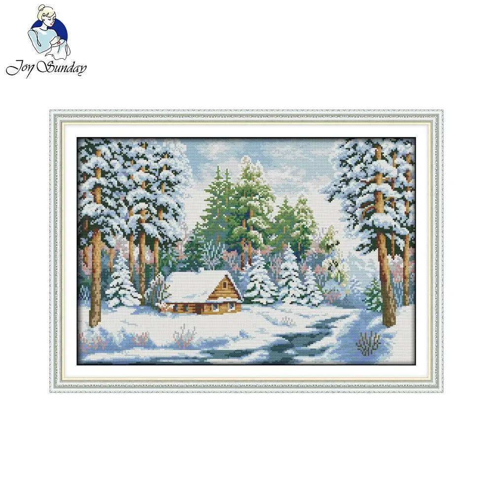 

Joy Sunday Snow World Cross-Stitch Kit Needlework Diy Painting Cross Stitch Embroidery Chinese Cross Stitch Kits Home Decoration