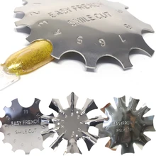 1 шт. французский смайлик для дизайна ногтей Триммер из нержавеющей стали Глубокий V полумесяц дизайн резчик трафарет поли Маникюрный Инструмент JI673