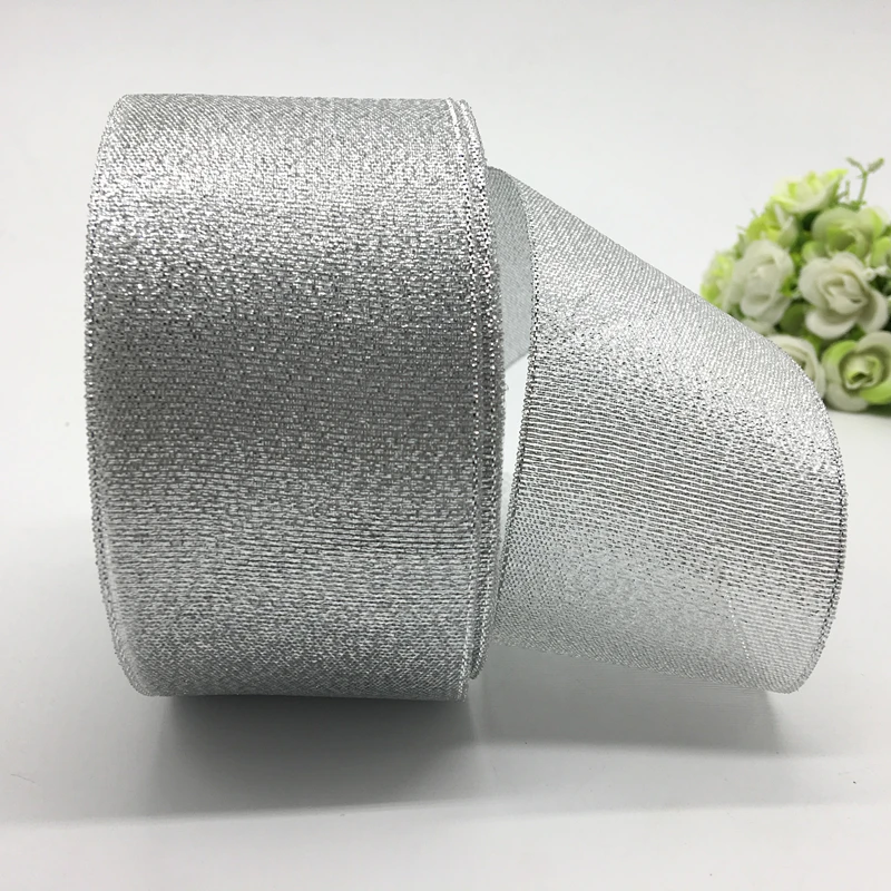 

5Yards/lot 50mm Silver Satin Ribbon Bow Craft Decor Wedding Christmas Party Decoration DIY Craft Sewing Supplies