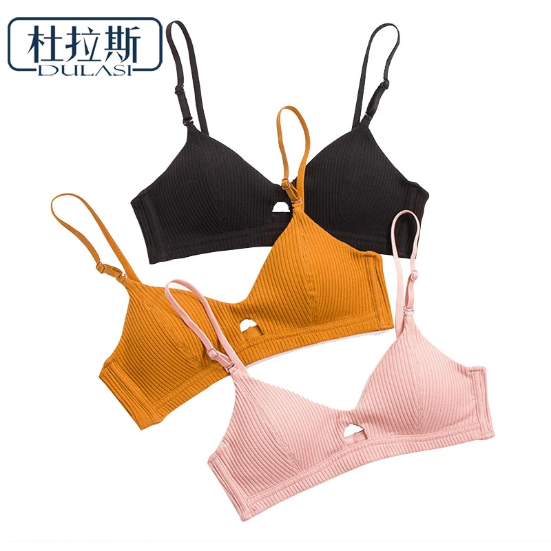 

DULASI French Triangle Cup Without Steel Ring Bra Women's Underwear Solid Seamless Adjustable Athletic Fitness Breathable Bras